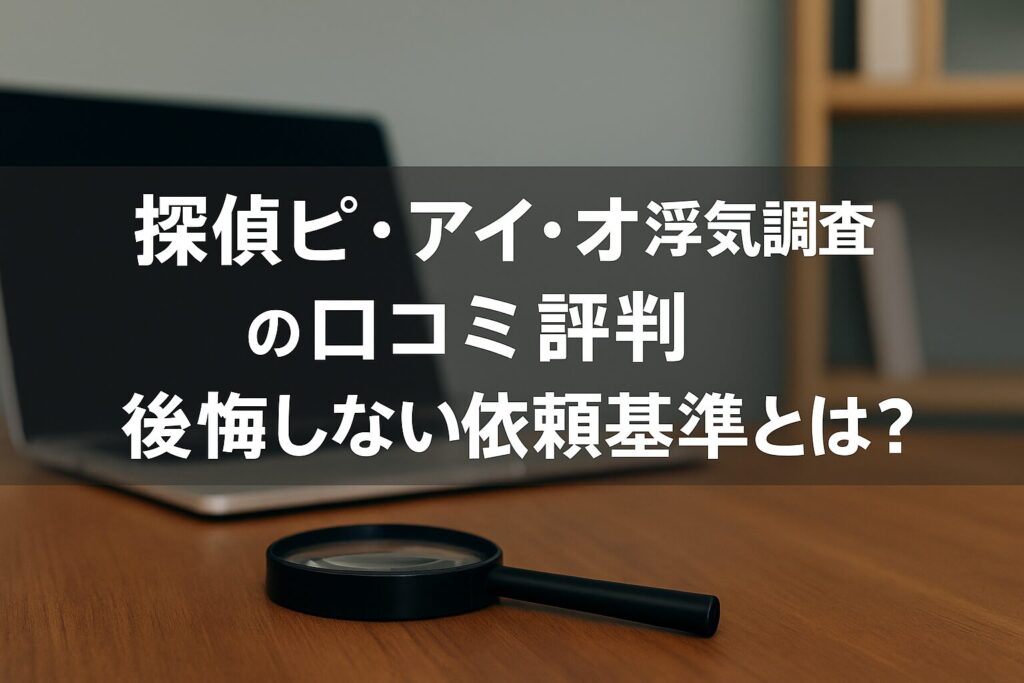 探偵ピ・アイ・オ浮気調査の口コミ評判｜後悔しない依頼基準とは？