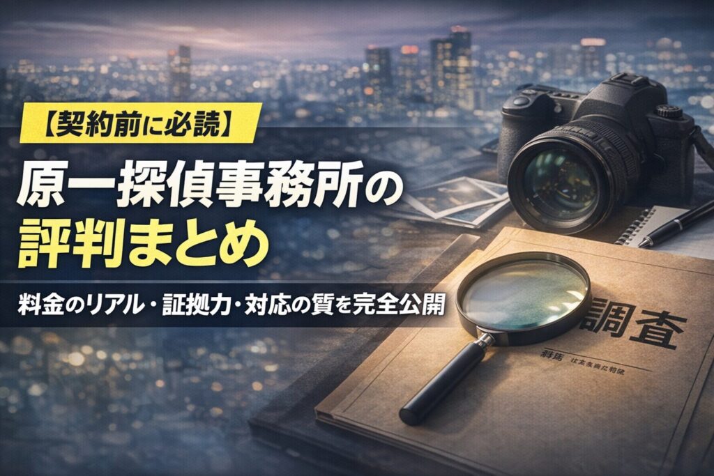 【契約前に必読】原一探偵事務所の評判まとめ｜料金のリアル・証拠力・対応の質を完全公開
