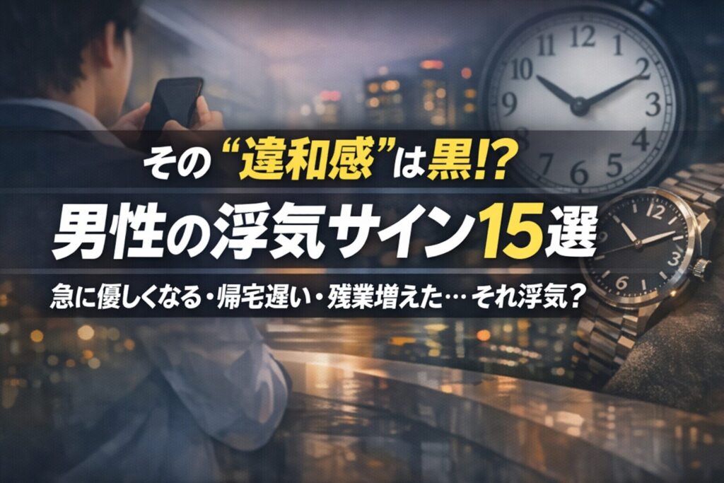 その“違和感”は黒!? 男性の浮気サイン15選｜急に優しくなる・帰宅遅い・残業増えた…それ浮気？