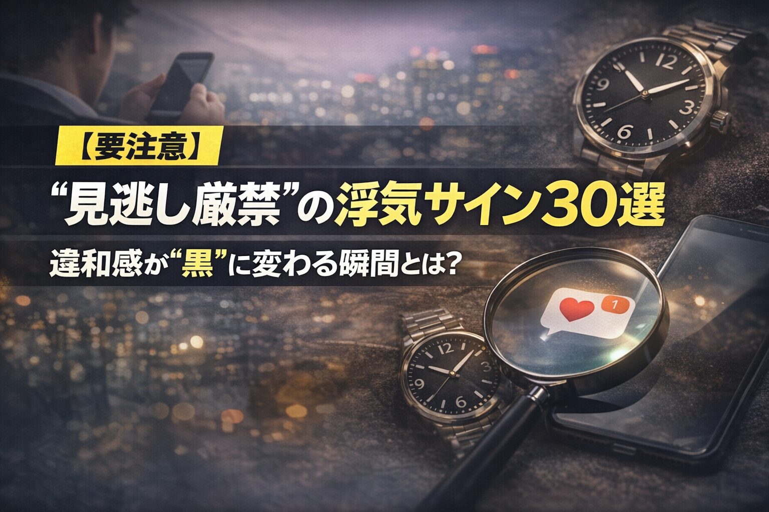 【要注意】“見逃し厳禁”の浮気サイン30選｜違和感が“黒”に変わる瞬間とは？