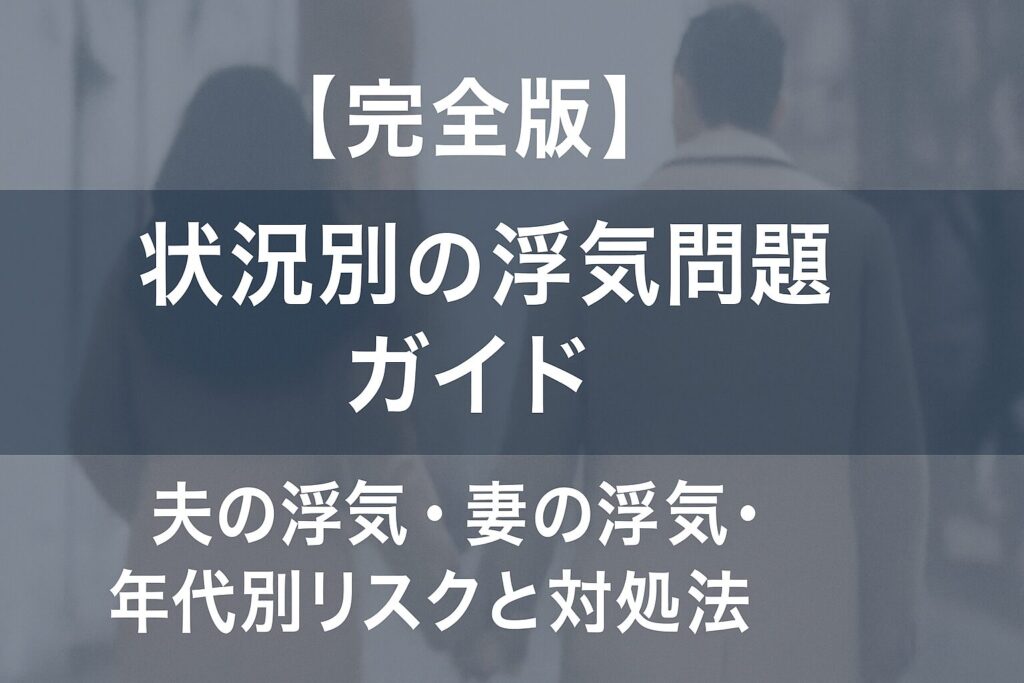 【完全版】状況別の浮気問題ガイド｜夫の浮気・妻の浮気・年代別リスクと対処法